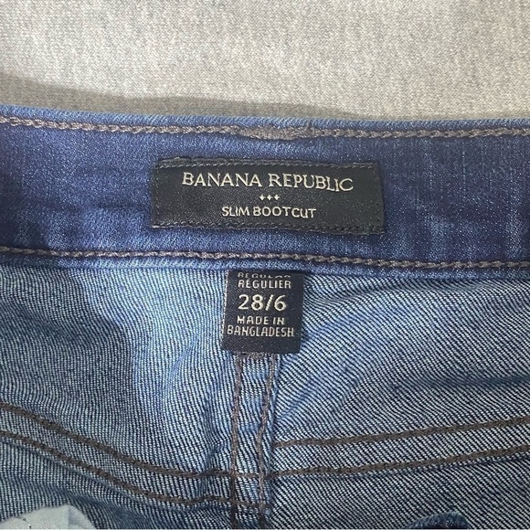 Banana Republic Jeans Women's 6 Blue Slim Bootcut Mid Rise Western Stretch Denim - Picture 4 of 11